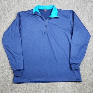 Vintage‎ Patagonia Capilene 1/4 Zip Base Layer Mens XL Navy Blue USA Made Skiing